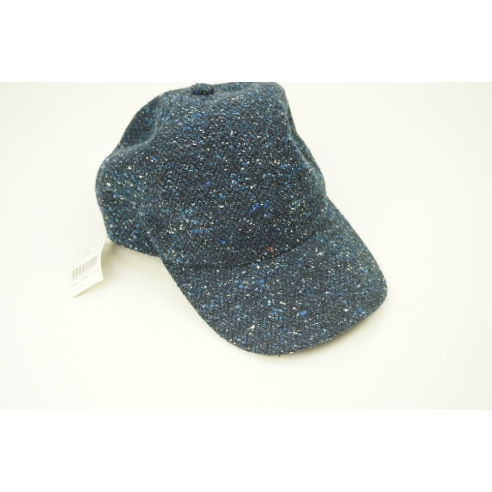 Barneys New York Blue Wool Blend Tweed Adjustable Baseball Hat XL BRAND NEW